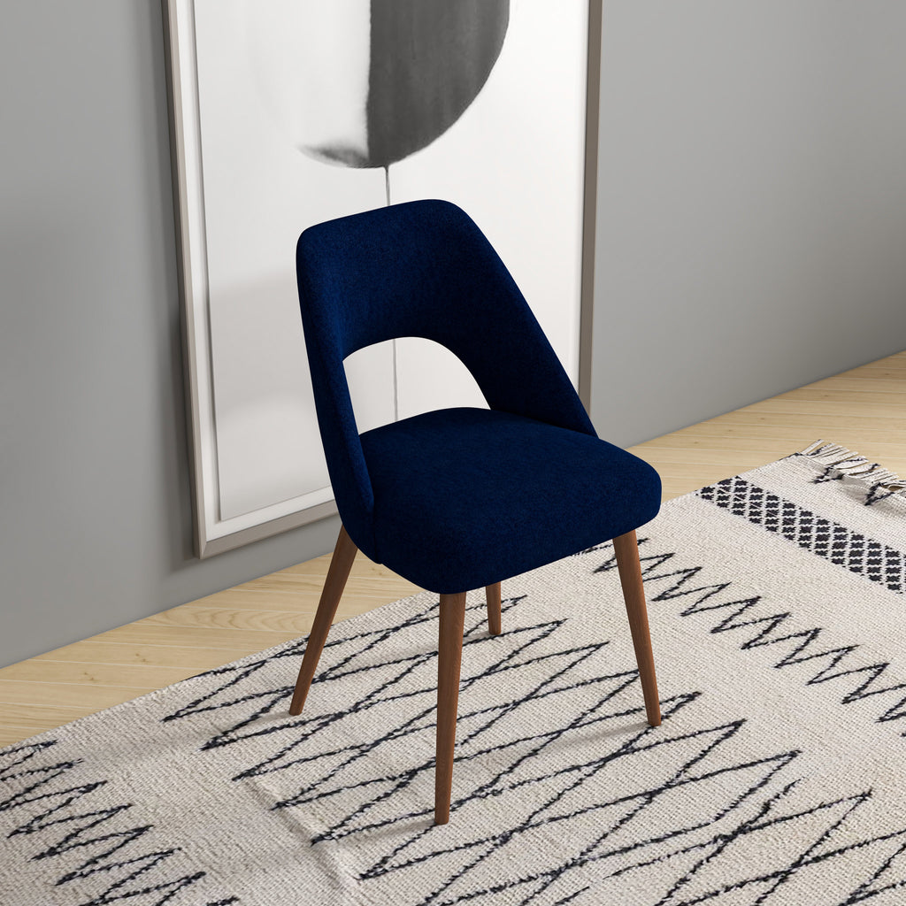 Ariana  Modern Dining Chair -Navy Blue Boucle | MidinMod | TX | Best Furniture stores in Houston