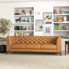 Fargo Tufted Rectangular Tight back Genuine Tan Leather | MidinMod | Best Furniture stores in Houston