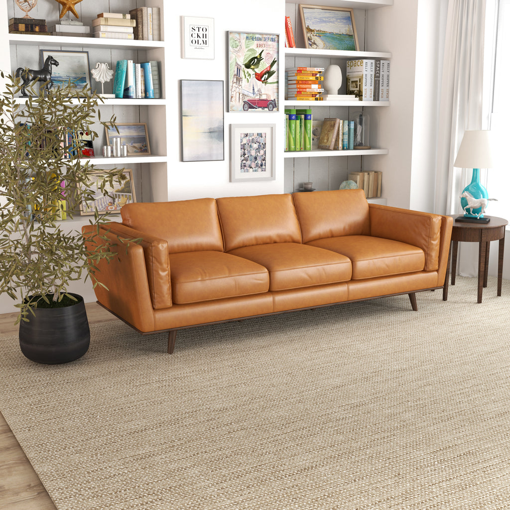 Ferre Leather Sofa - Tan Leather | MidinMod | Houston TX | Best Furniture stores in Houston