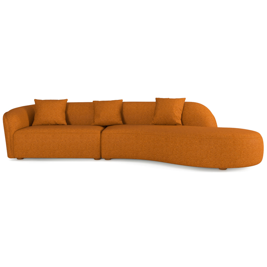 Galleria Sectional Sofa - Burnt Orange Boucle | MidinMod | TX | Best Furniture stores in Houston