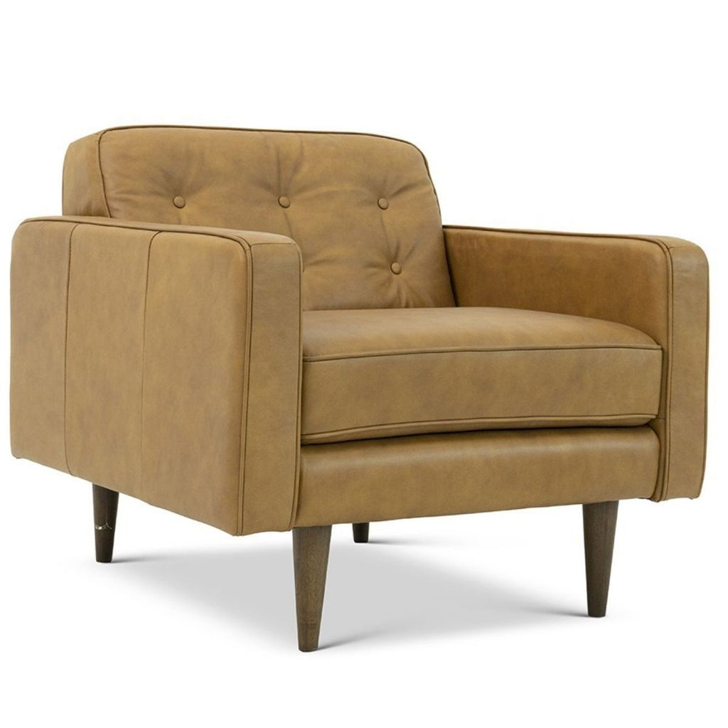 Broxton Leather Lounge Chair (Tan) | Mid in Mod | Houston TX | Best Furniture stores in Houston