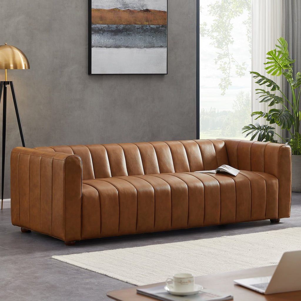 Clara Sofa - Cognac Leather Couch | MidinMod | Houston TX | Best Furniture stores in Houston
