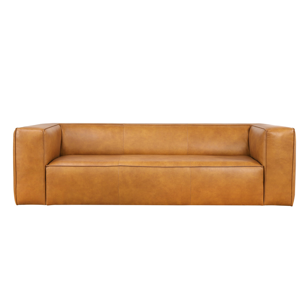 Emerson Leather Sofa (Tan) | Mid in Mod | Houston TX | Best Furniture stores in Houston
