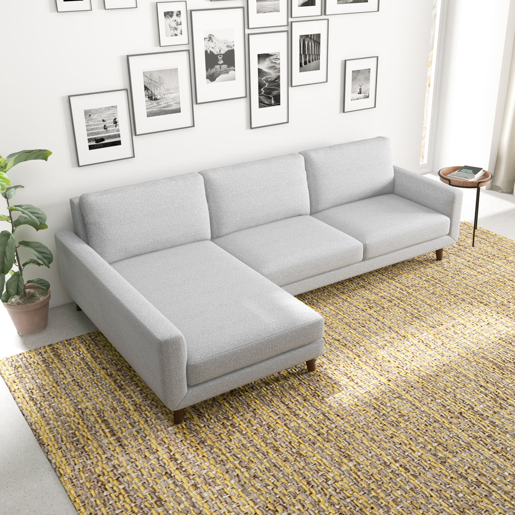 Bellaire Sectional Sofa - Light Grey Left  Facing | MidinMod | TX | Best Furniture stores in Houston