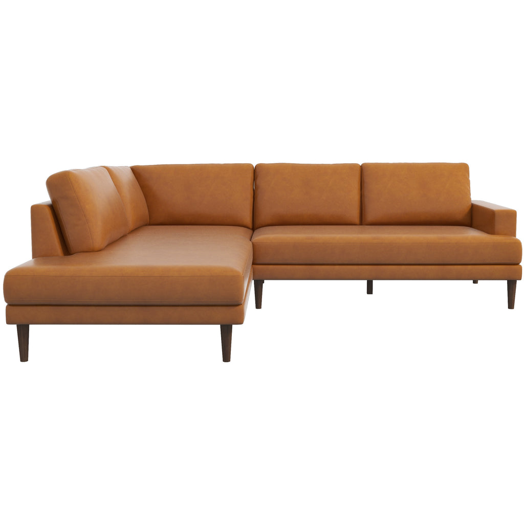 Harmony  Sectional Sofa - Tan Leather Left Chaise | MidinMod | TX | Best Furniture stores in Houston