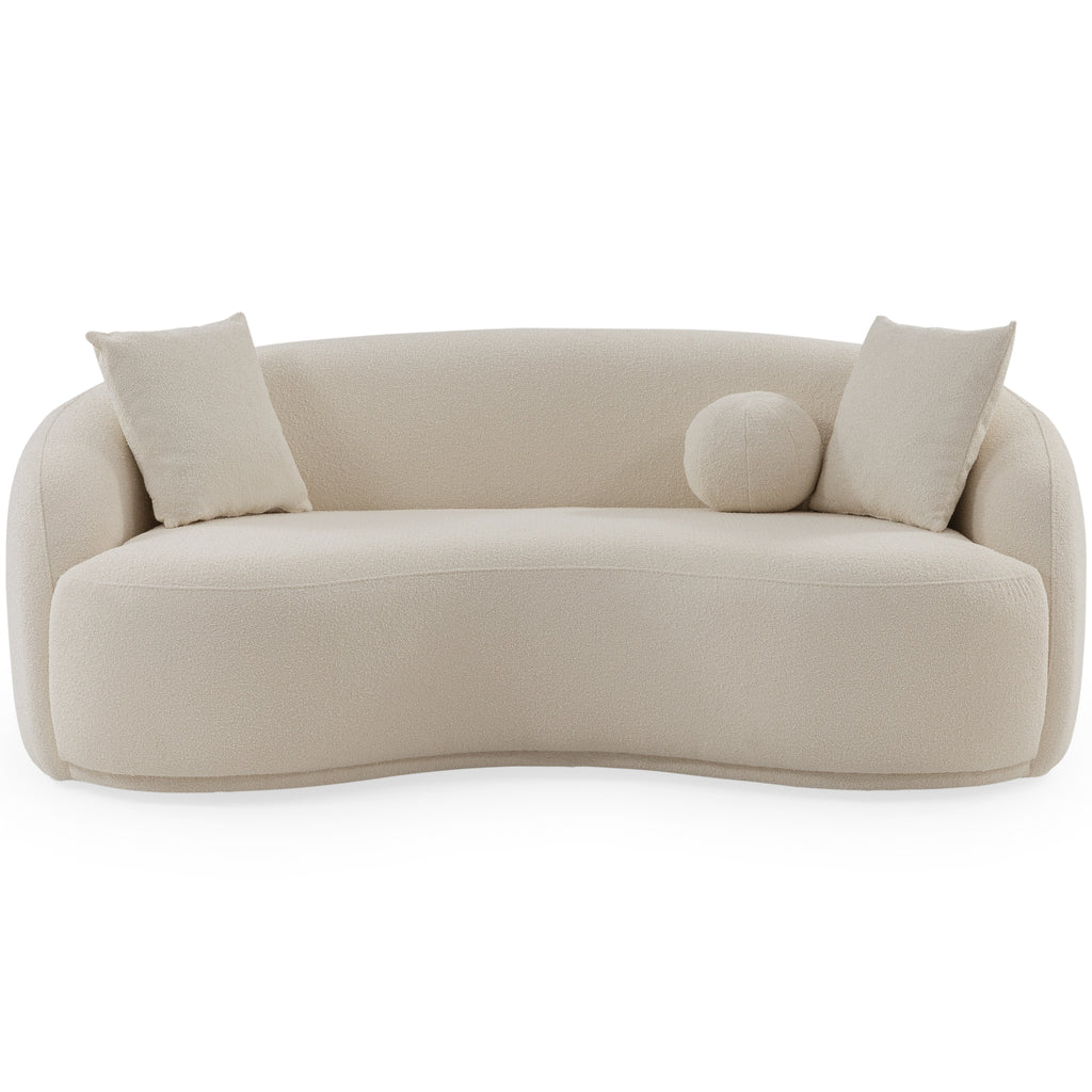 Bonita Ivory Boucle Loveseat Sofa | Mid in Mod | Houston TX | Best Furniture stores in Houston