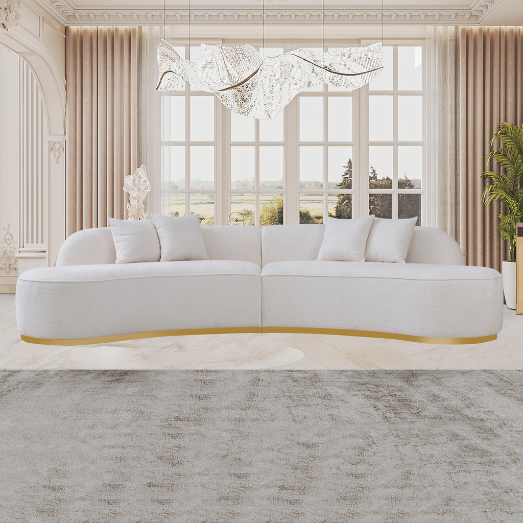 Otto Sofa Ivory Boucle Curvy Large Couch | Mid in Mod | Best Furniture stores in Houston