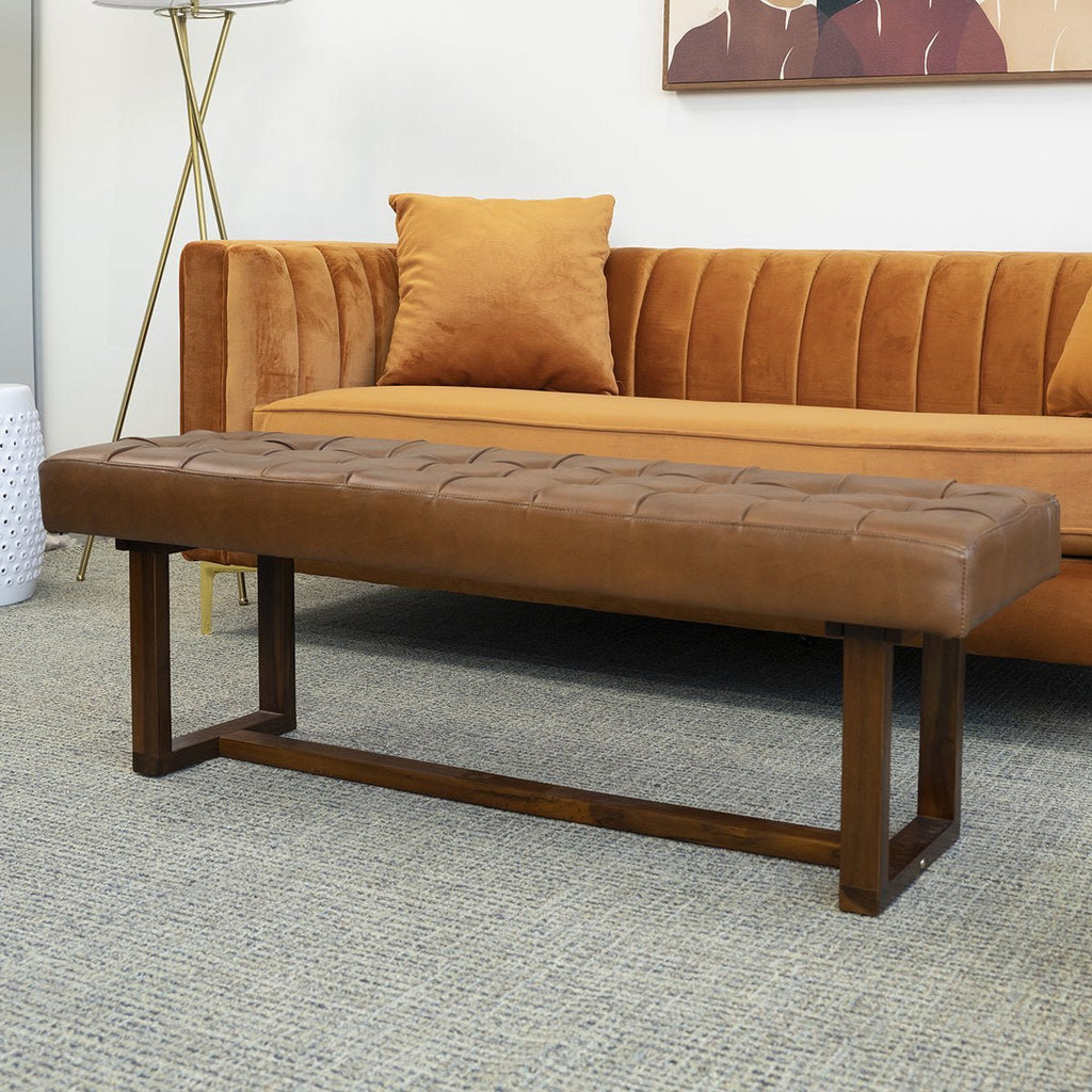 Sumba Antique Leather Bench  | MidinMod | Houston TX | Best Furniture stores in Houston