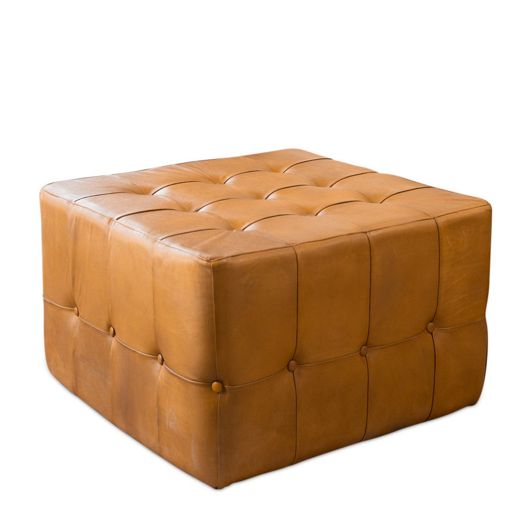 Bunta Ottoman Large - Tan Leather  | MidinMod | Houston TX | Best Furniture stores in Houston